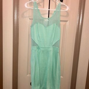 Forever 21 Heart cut-out seafoam dress